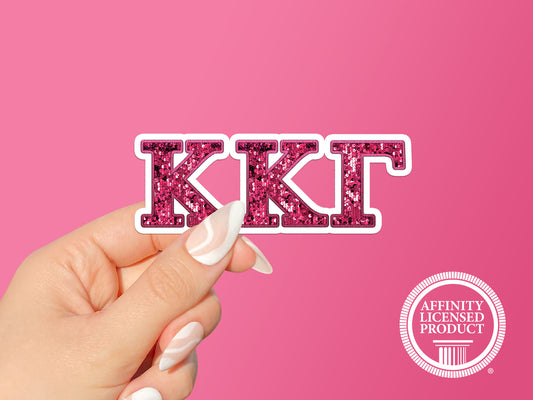Kappa Kappa Gamma Sticker - Vinyl Sticker - Pink Sequin Sorority Sticker - Sorority Letters Sticker Decal