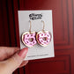 Valentine Earrings - Donut Heart Dangles