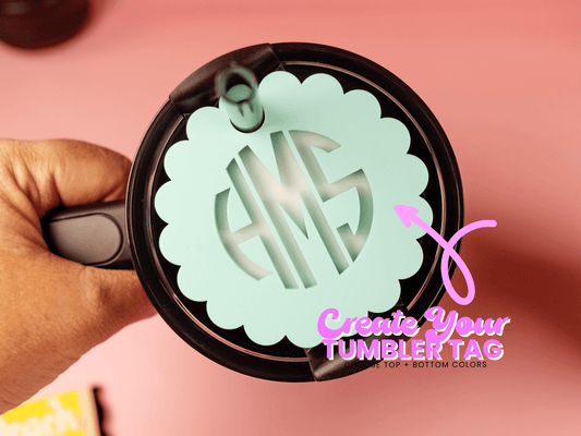 Personalized Tumbler Tag - Monogram Tumbler Name Tag - Topper for Stanley Cups - Gifts for Teens - Tumbler Name Plate