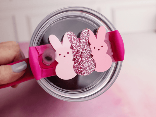 Easter Tumbler Tag - Easter Tumbler Topper - Easter Bunnies Stacked Tumbler Accessory