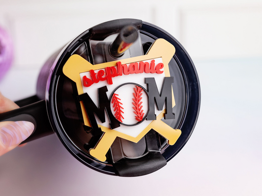 Baseball Mom Tumbler Tag - Tumbler Accessories - Tumbler Cup Topper Baseball