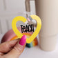 Teacher Appreciation Gift - Teacher Tumbler Tag for Stanley - Heart Pencil Shaped Tumbler Topper for Teacher