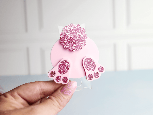 Easter Tumbler Tag - Easter Tumbler Topper - Easter Bunny Butt Pink Tumbler Accessory