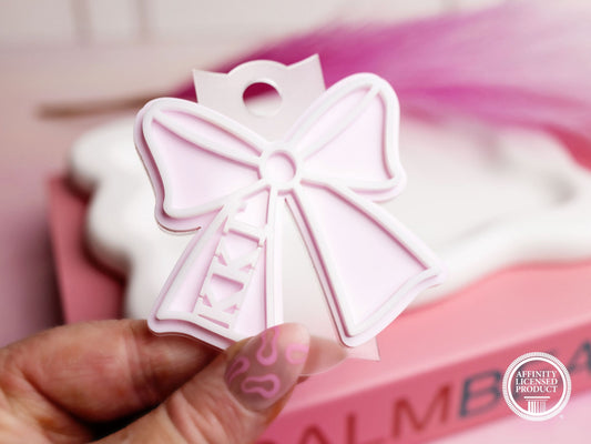 Kappa Kappa Gamma Tumbler Tag - Sorority Pink Bow Tumbler Tag - KKG Tumbler Topper - Tumbler Accessories