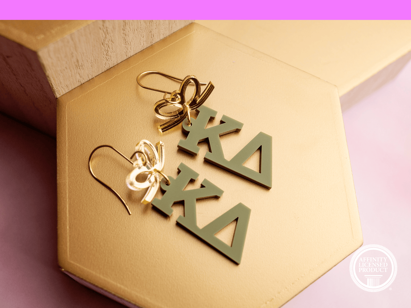Bow Sorority Letter Earrings - Kappa Delta - Sorority Gifts