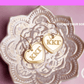 Kappa Kappa Gamma Earrings - Sorority Earrings - Mirror Conversation Hearts in Gold Pink or Silver