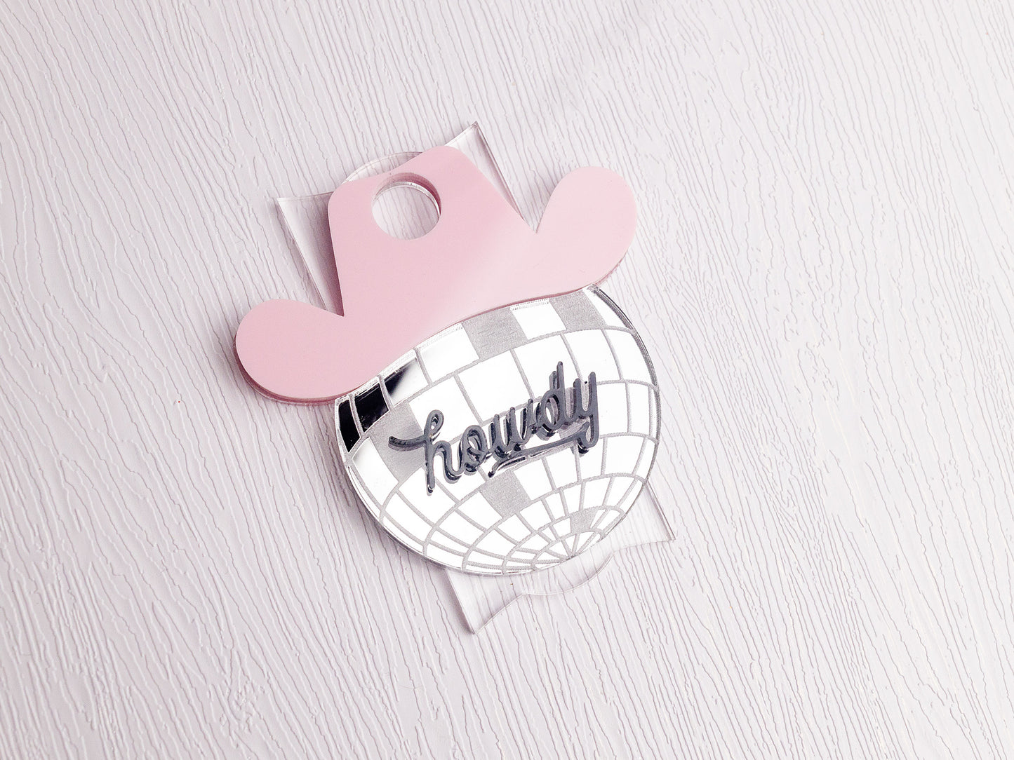 Disco Ball Howdy Tumbler Tag Topper - Tumbler Topper Plate for Stanley Cups