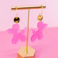 Pink Balloon Dog Earrings - Cute Acrylic Earrings - Novelty Earrings - Birthday Earrings