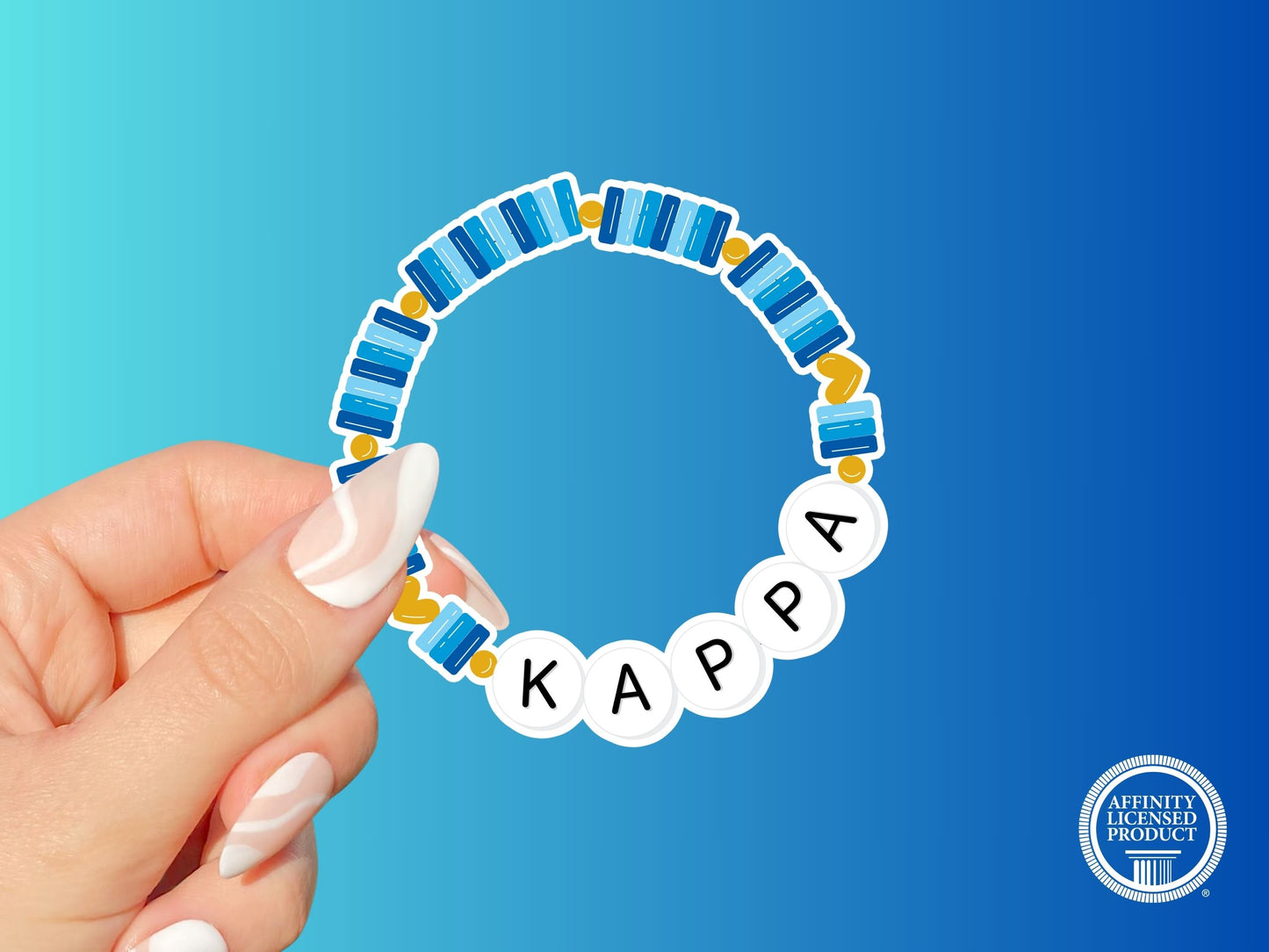 Kappa Kappa Gamma Sticker - Vinyl Sticker - Friendship Bracelet Sorority Sticker - Sorority Letters Sticker Decal
