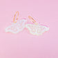 Iridescent Moth Earrings - Cute Acrylic Earrings - Novelty Earrings - Witchy Earrings