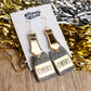 Cheers New Years Eve Earrings - Champagne Earrings - Glitter Earrings