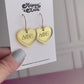 Delta Phi Epsilon Earrings - Sorority Earrings - Mirror Conversation Hearts in Gold Pink or Silver
