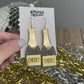 Cheers New Years Eve Earrings - Champagne Earrings - Glitter Earrings