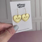 Alpha Omicron Pi Earrings - Sorority Earrings - Mirror Conversation Hearts in Gold Pink or Silver