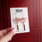 Valentines Day Earrings - Heart Earrings - Lollipop Glitter Earrings for Women - Red Glitter